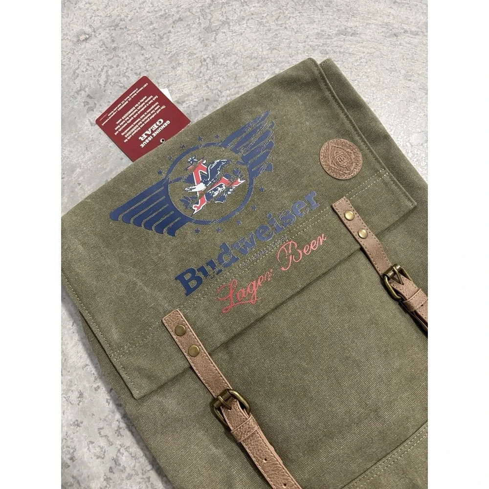 Budweiser Backpack Green Retro Vintage Style Beer Logo Bag New With Tags NWT